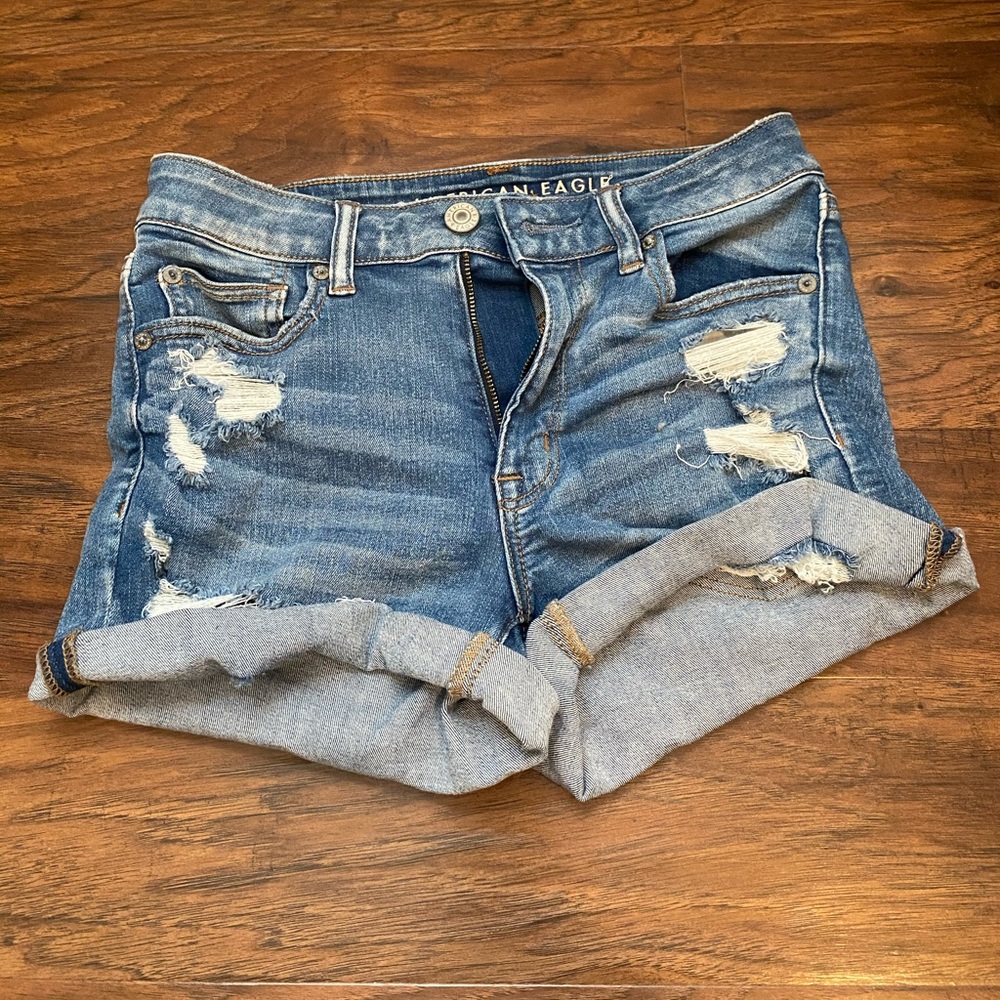 AE high rise shortie shorts size 6